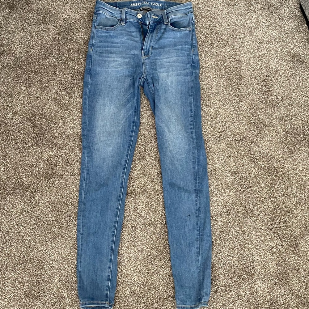 High Waisted Light Blue Skinny Jeans
